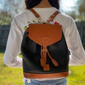 Vintage Dooney and Bourke black pebbled backpack
